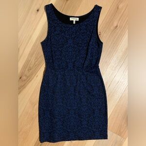 Navy & black patterned dress